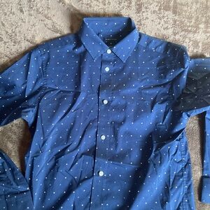 Tommy Hilfiger Non Iron Regular Fit Men's Size 16-32/33 Pokadot Dress Shirt
